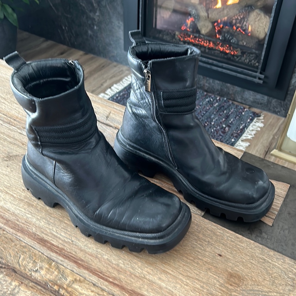 Bacco Bucci Leather Moto Boot